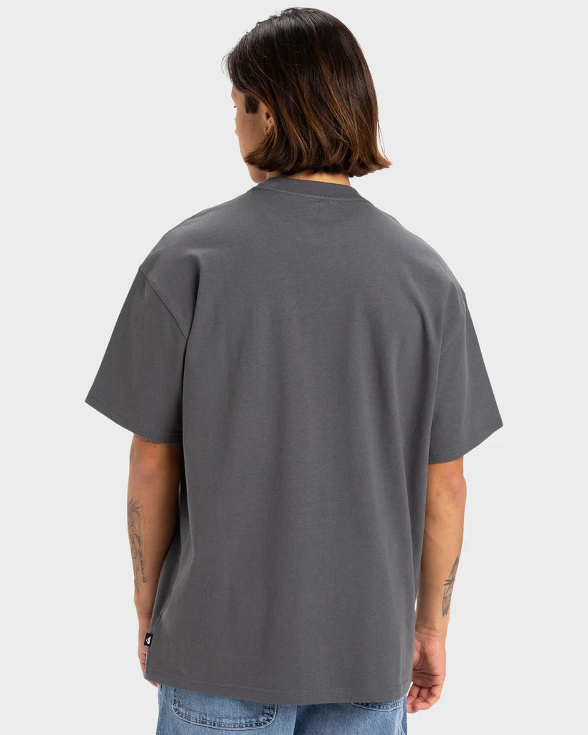 QUIKSILVER MENS HIGH RISE T-SHIRT - IRON GATE
