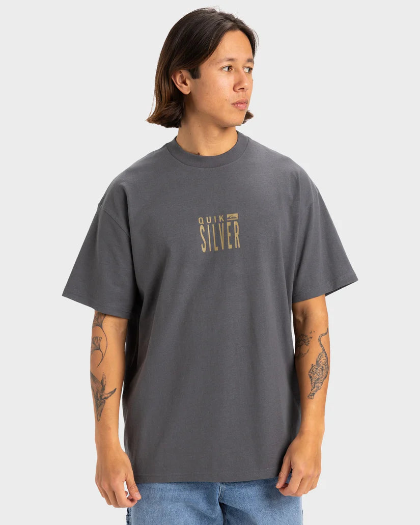 QUIKSILVER MENS HIGH RISE T-SHIRT - IRON GATE