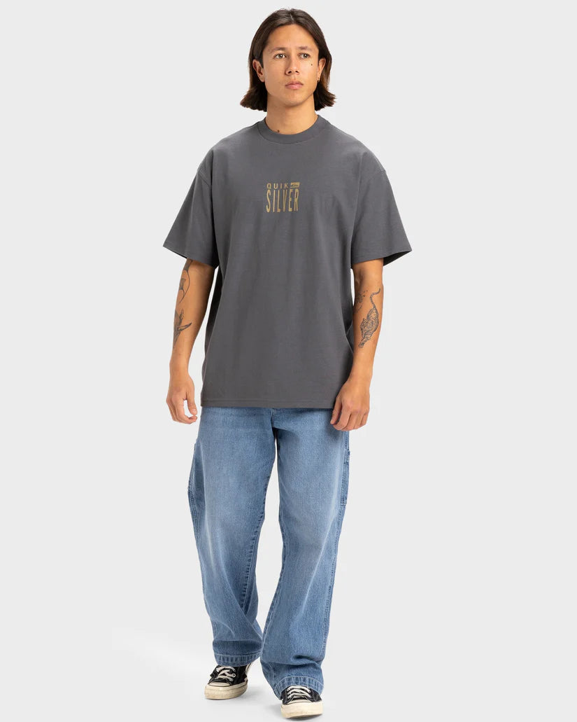 QUIKSILVER MENS HIGH RISE T-SHIRT - IRON GATE