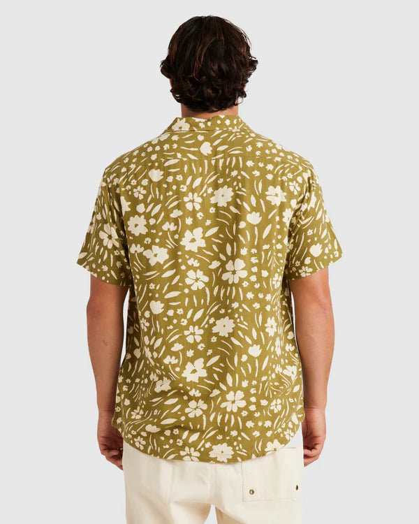 RVCA WILDFLOWER SS SHIRT - MOSS