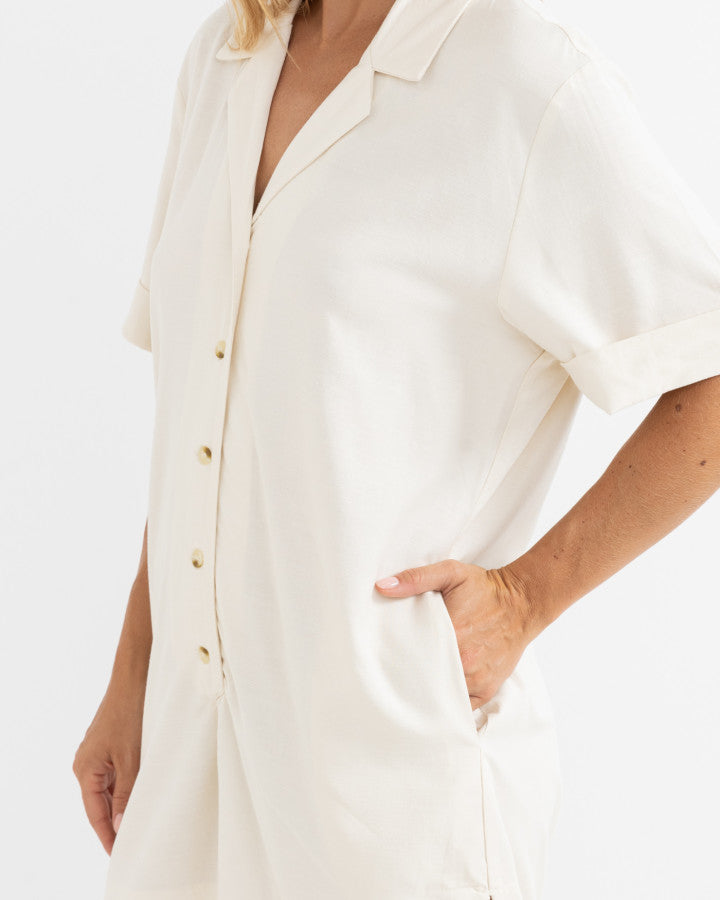 RHYTHM VACAY ROMPER - CREAM