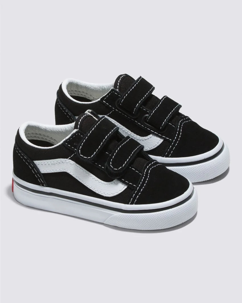 VANS TODDLER OLD SKOOL VELCRO - BLACK/ WHITE