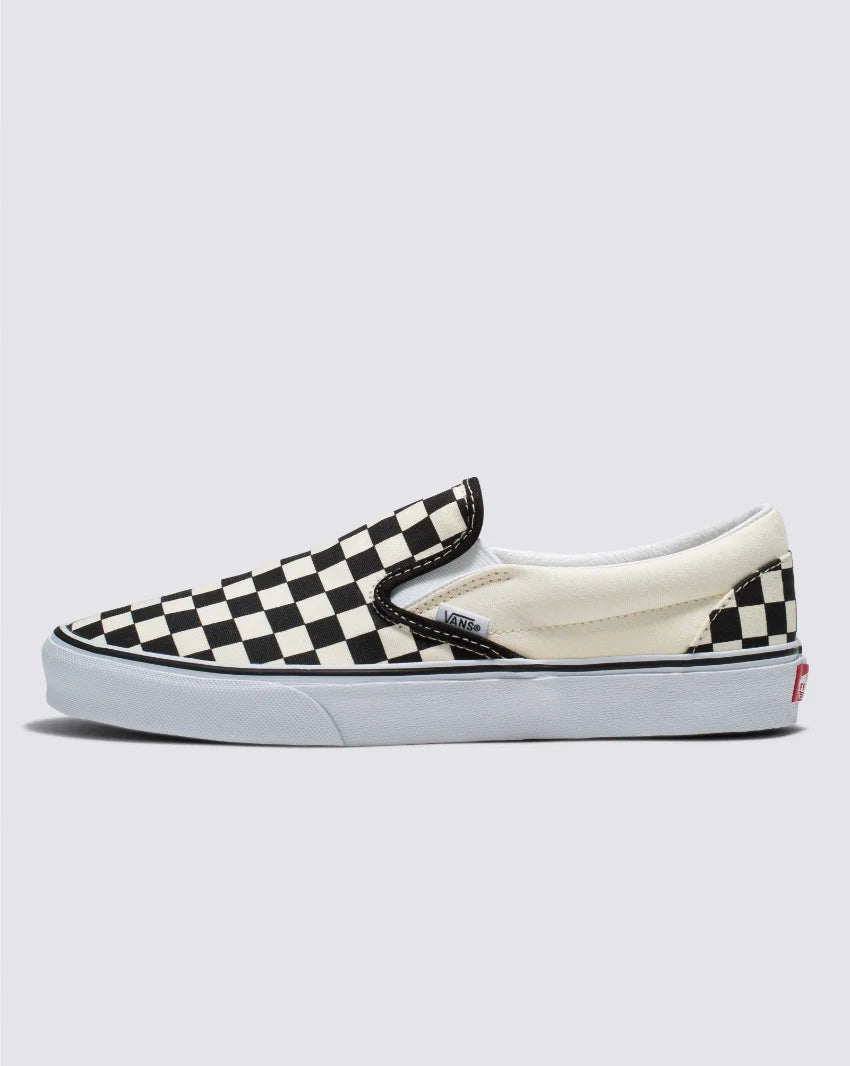 VANS CLASSIC SLIP ON - BLACK AND WHITE CHECKER/WHITE