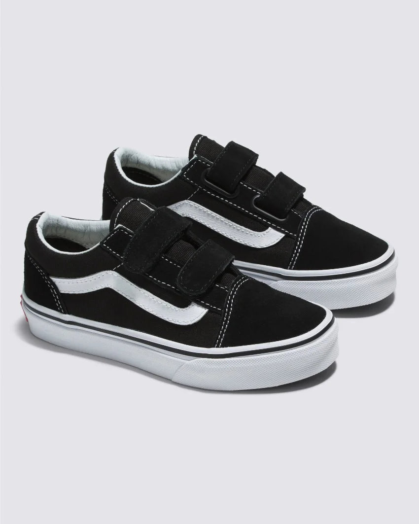 VANS YOUTH OLD SKOOL VELCROS - BLACK/TRUE WHITE