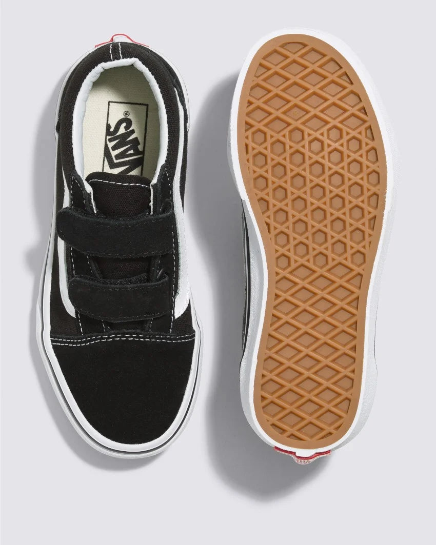 VANS YOUTH OLD SKOOL VELCROS - BLACK/TRUE WHITE