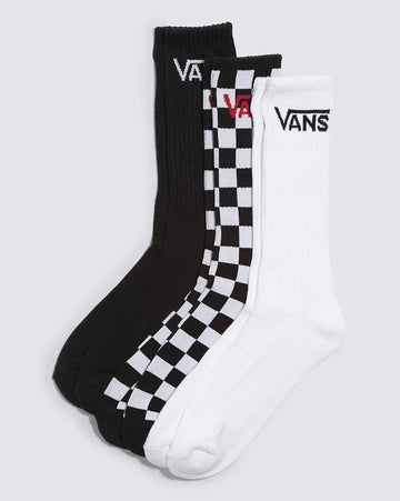 VANS CLASSIC CREW SOCKS - BLACK/WHITE SIZE 6.5-9