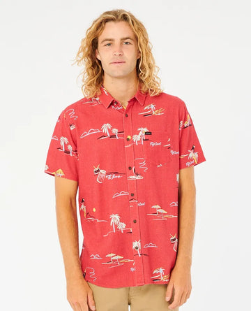 RIPCURL PARTY PACK SHORT SLEEVE SHIRT- DUSTY MUSHROOM