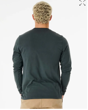 RIP CURL PLAIN WASH LONG SLEEVE - WASHED BLACK