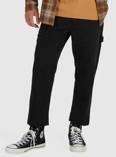 QUIKSILVER MENS PIVOT WORK WEAR PANTS - BLACK
