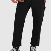 QUIKSILVER MENS PIVOT WORK WEAR PANTS - BLACK