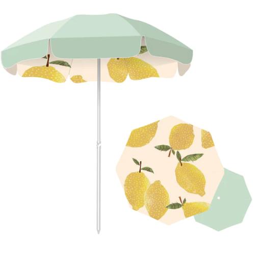 BUSINESS AND PLEASURE - MINT/LEMON BEACH UMBRELLA