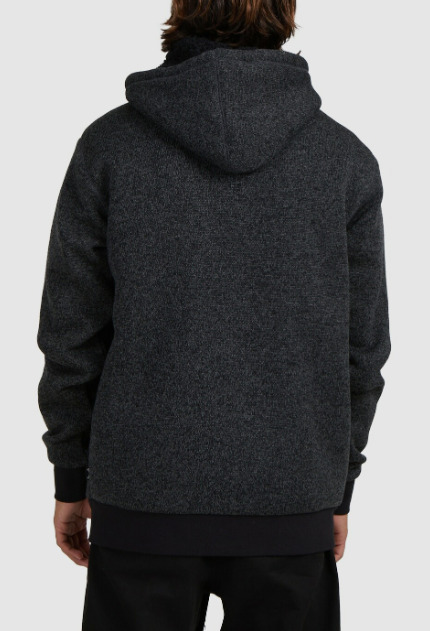 BILLABONG REVOLT ZIP THRU HOOD- BLACK HEATHER