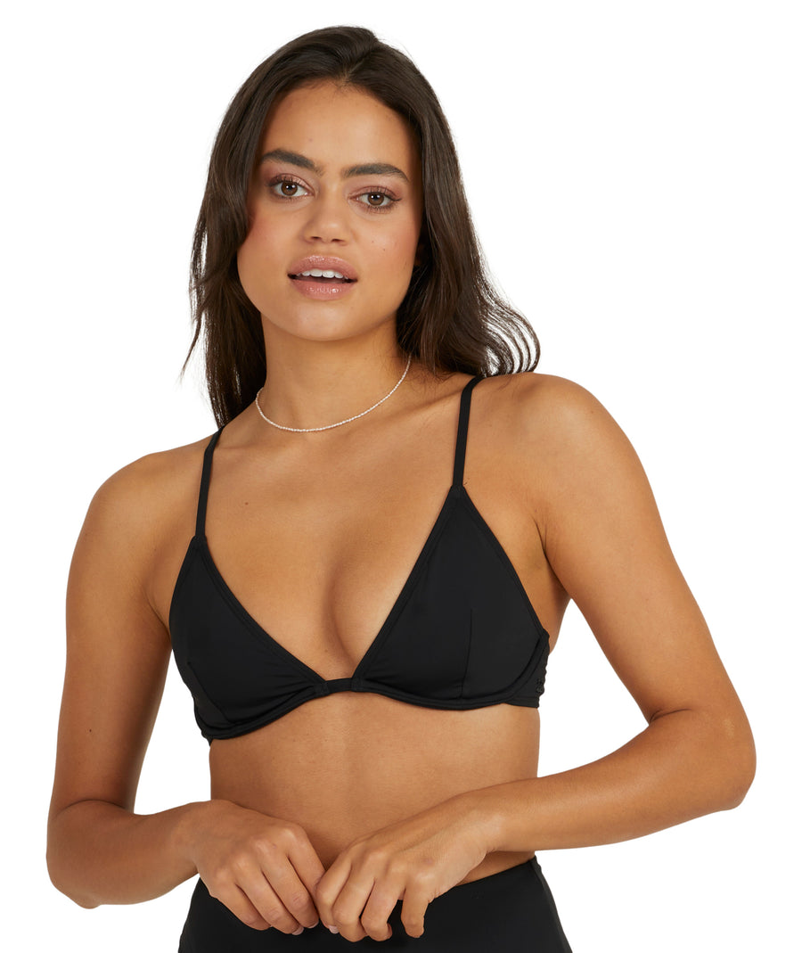 BILLABONG SOL SEARCHER REESE U/WIRE BIKINI TOP - BLACK PEBBLE