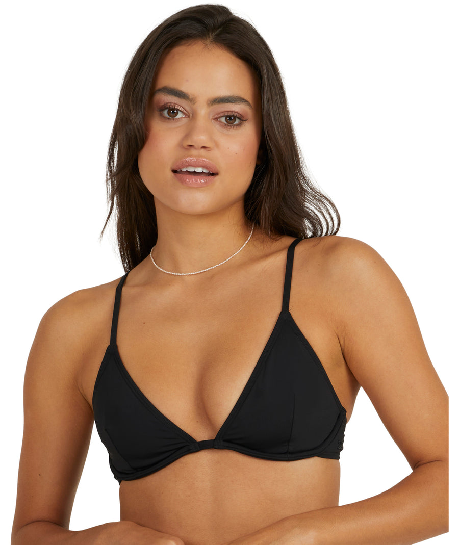 BILLABONG SOL SEARCHER REESE U/WIRE BIKINI TOP - BLACK PEBBLE