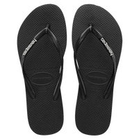 HAVAIANAS SLIM LOGO - BLACK/WHITE