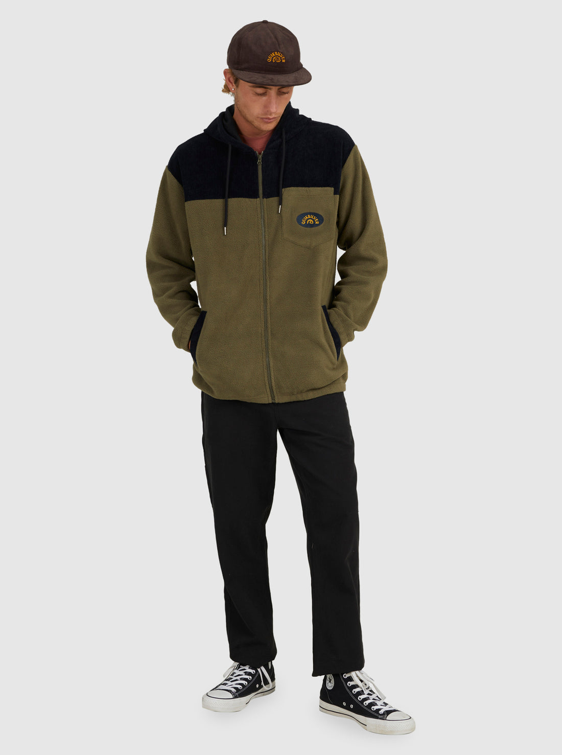 QUIKSILVER RURAL FLEECE HALF ZIP JACKET