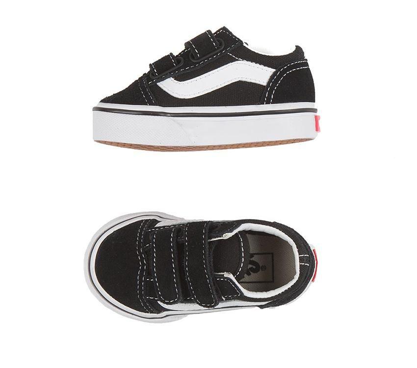 VANS TODDLER OLD SKOOL VELCRO BLACK WHITE Chozen Surf